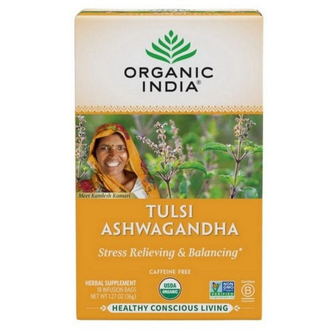 Organic India, Organic Tulsi Ashwagandha Tea, 18 Count