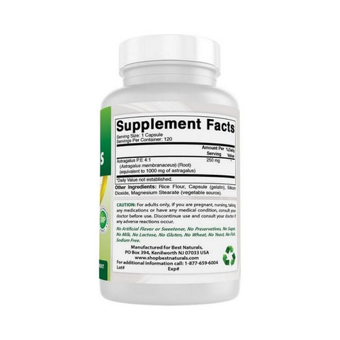 Best Naturals, Astragalus, 1000 mg, 120 Caps
