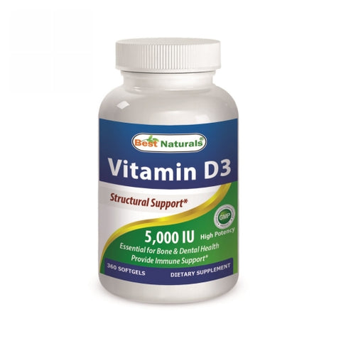 Best Naturals, Vitamin D 3, 5000 IU, 360 Softgels