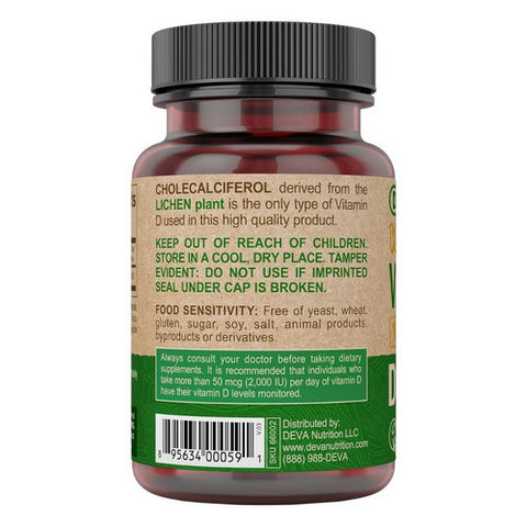 Deva Nutrition, Vegan Vitamin D3, 1000 IU, 90 Veg Tabs