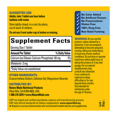 Nature Made, Nature Made Melatonin, 3 mg, 120 Tabs