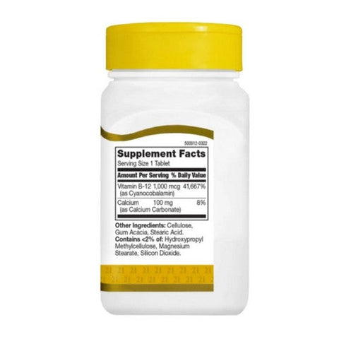 21st Century, B-12 Prolonged Release, 1000 mcg, 110 Tabs