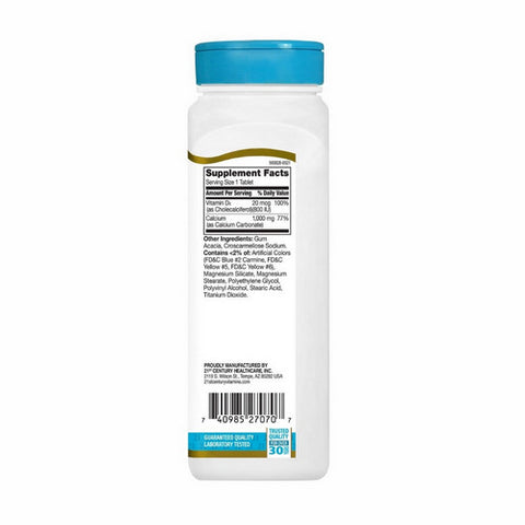 21st Century, 21st Century Calcium 1000 + D3, 90 Tabs