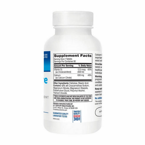 21st Century, 21st Century Calcium Citrate Maximum + D3 Tablets, 120 Tabs