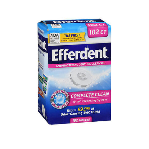 Efferdent, Complete Clean Anti-Bacterial, 102 Tabs