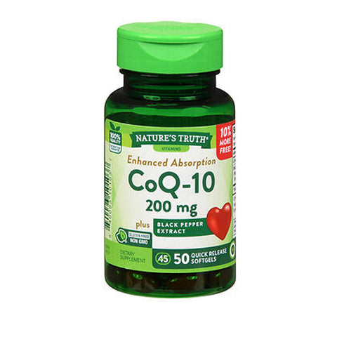 Nature's Truth, Enhanced Absorption CoQ-10 plus Black Pepper Extract, 200 Mg, 50 Caps