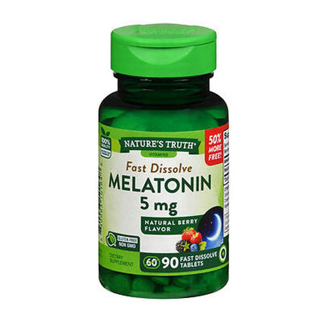 Nature's Truth, Melatonin Fast Dissolve Natural Berry Flavor, 5 Mg, 90 Tabs Nature's Truth