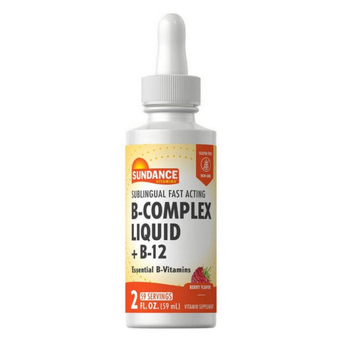 Sundance, Vitamins B + B12 Complex Liquid Natural Berry Flavor, 1200 mcg, 2 Oz
