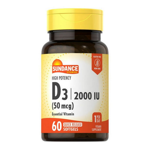Sundance, D3 Quick Release Softgels, 2000 IU, 60 Tabs