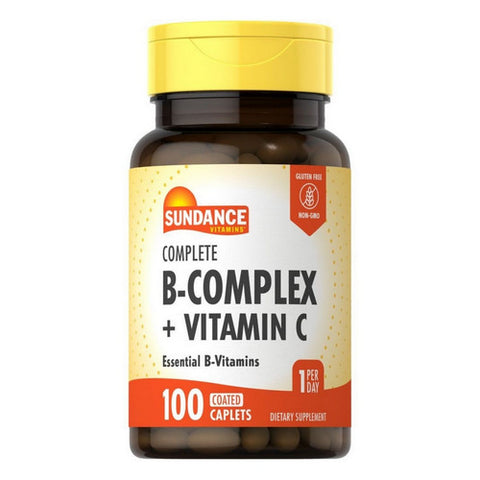Sundance, Vitamins Complete B-Complex + Vitamin C Coated Caplets, 100 Tabs