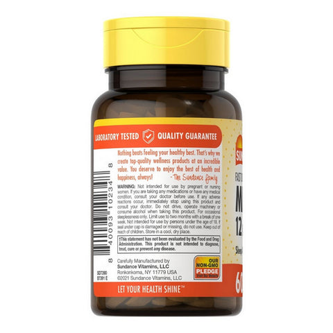 Sundance, Max Melatonin Tablets Natural Berry Flavor, 12 mg, 60 Tabs