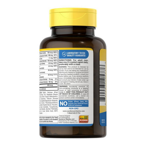 Sundance, ABC Complete Men'S Multivitamin & Mineral Formula Coated Caplets, 60 Tabs