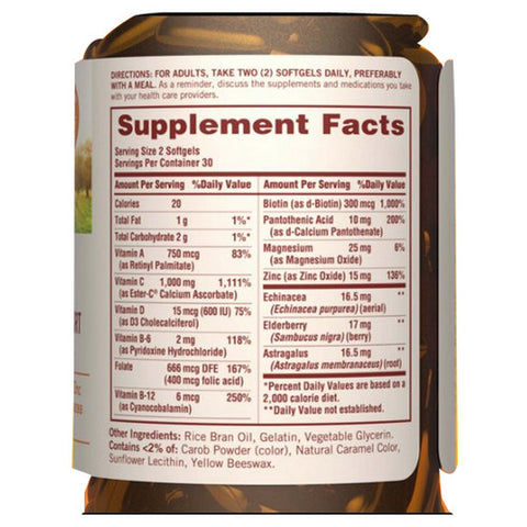 Sundown Naturals, Sundown Naturals Multi + Daily Immune Support Softgels, 60 Caps