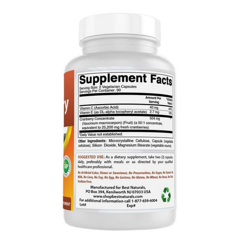 Best Naturals, Cranberry Concentrate, 12600 mg, 180 Veg Caps
