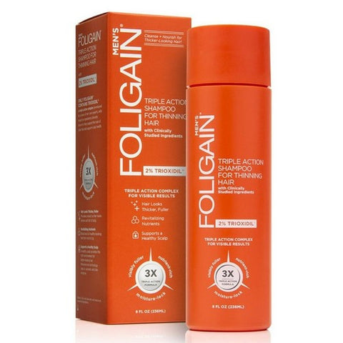 Foligain, Mens Triple Action Shampoo For Thinning Hair, 8 Oz