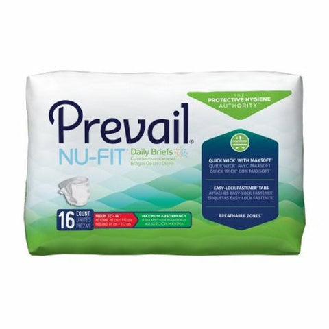 First Quality, Unisex Adult Incontinence Brief Nu-Fit Medium Disposable Heavy Absorbency, 1 Pack