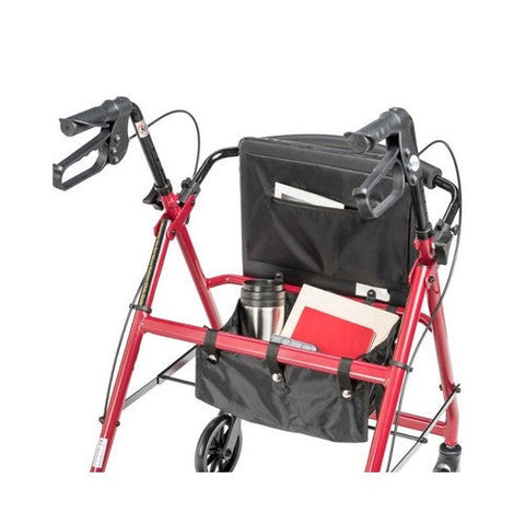 Drive Medical, 4 Wheel Rollator drive Red Adjustable Height Aluminum Frame, Red 1 Each Drive Medical