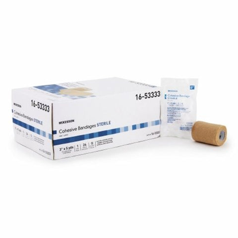 McKesson, Cohesive Bandage 3 Inch X 5 Yard Self-Adherent Closure Tan 16-53343, Count of 24