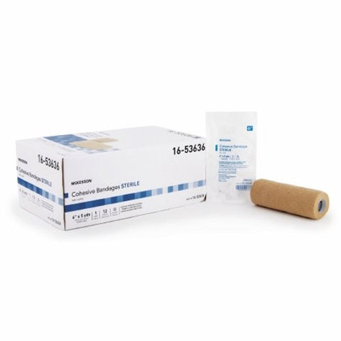 McKesson, Cohesive Bandage 6 Inch X 5 Yard Self-Adherent Closure Tan 16-53636, Count of 12
