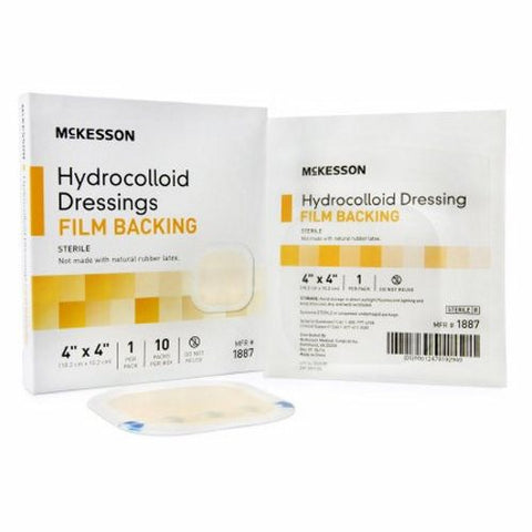 McKesson, Hydrocolloid Dressing Waterproof Film Backing 4 X 4 Inch Square 1887, Count of 1