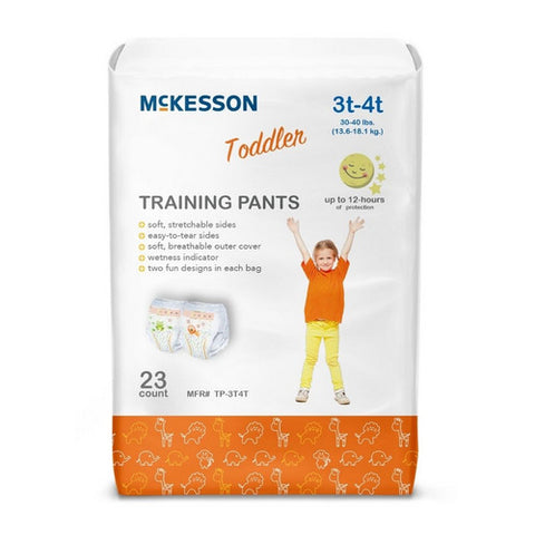 McKesson, Toddler Training Pants Pull On with Tear Away Seams Size 3T to 4T Disposable Heavy Absorbency, Count of 4