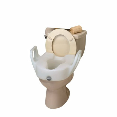 Maddak, Raised Toilet Seat with Arms Lock-On 11-1/2 Inch Height White 300 lbs. Weight Capacity, Count of 1