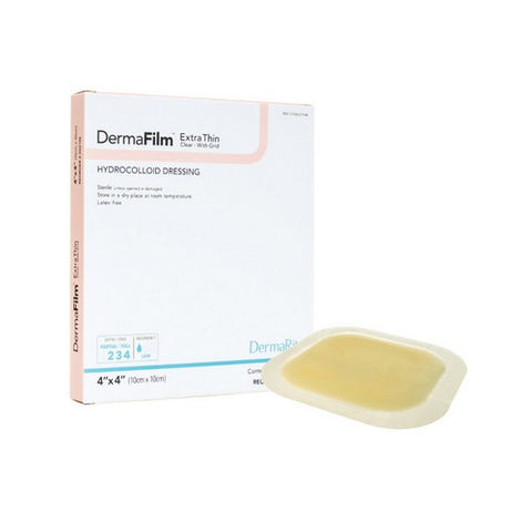 DermaRite, Thin Hydrocolloid Dressing Film Backing 4 X 4 Inch Square Film 00219E, Count of 1