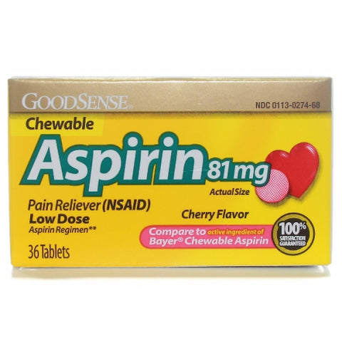 Good Sense, Aspirin, 81 mg, 36 Tabs