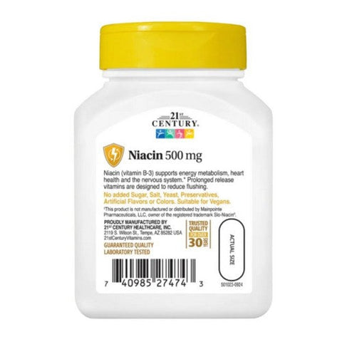21st Century, Niacin, 500mg, 100 Tabs 21st Century