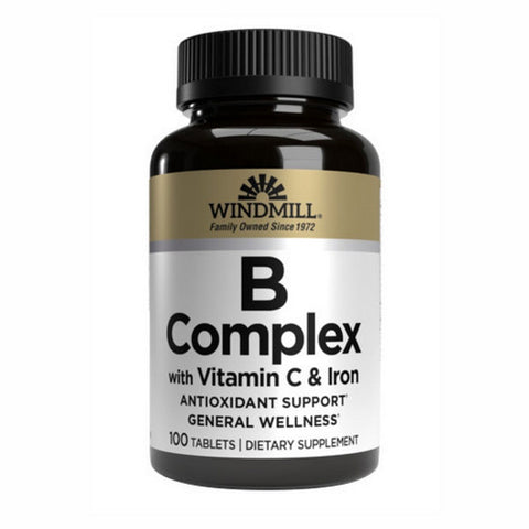 Windmill Health, Vitamin B Complex With Iron, 100 Tabs