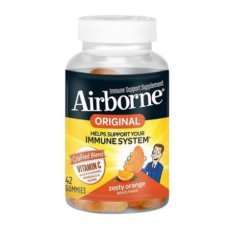 Airborne, Immune Support With Vitamin C And Zinc Zesty Orange, 42 Gummies