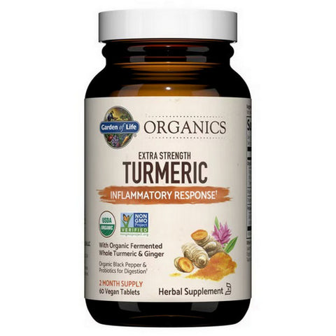 Garden of Life, Organics Extra Strength Turmeric Inflammatory Response, 60 Vegan Tabs