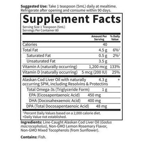 Garden of Life, Dr. Formulated Alaskan Cod Liver Oil, Lemon, 400 ml