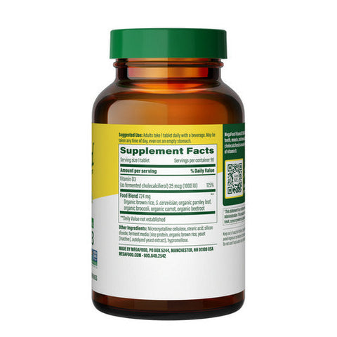 MegaFood, Vitamin D3, 1000 IU, 90 Tabs MegaFood