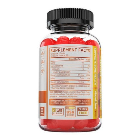 Zhou Nutrition, K2 + D3 Gummies, 60 Count