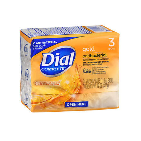 Dial, Antibacterial Deodorant Gold Bar Soap, 3 X 4 Oz