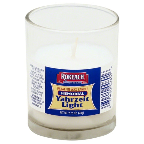 Rokeach, Candle Tmblr Mmorial Glas, Case of 24 X 1 Each