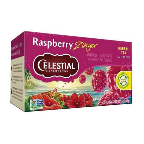 Celestial Seasonings, Raspberry Zinger Natural Herb Tea Bags, 20 Bags(Case Of 6)