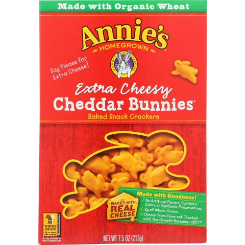 Annie's Homegrown, Organic Extra Cheesy Cheddar Bunnies, 7.5 Oz(Case Of 12)