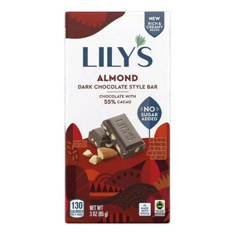 Lily's, Dark Chocolate With Stevia Almond, 3 Oz(Case Of 12)