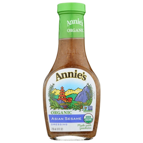 Annie's Homegrown, Organic Asian Sesame Homegrown Dressing, 8 Oz(Case Of 6)