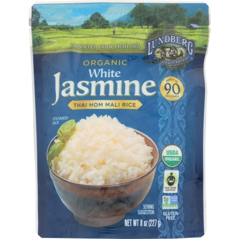 Lundberg, Organic White Jasmine Thai Hom Mali Rice, 8 Oz(Case Of 6) Lundberg