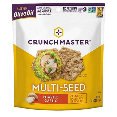 Crunchmaster, Seed Cracker Roasted Garlic, 4 Oz(Case Of 12)
