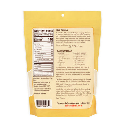 Bobs Red Mill, Stone Ground Garbanzo Fava Flour, 22 Oz(Case Of 4)