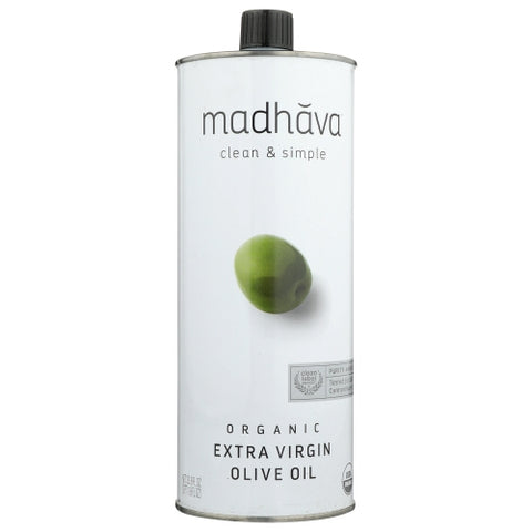 Madhava Honey, Oil Olive Xtra Virgin, Case of 6 X 1 Liter