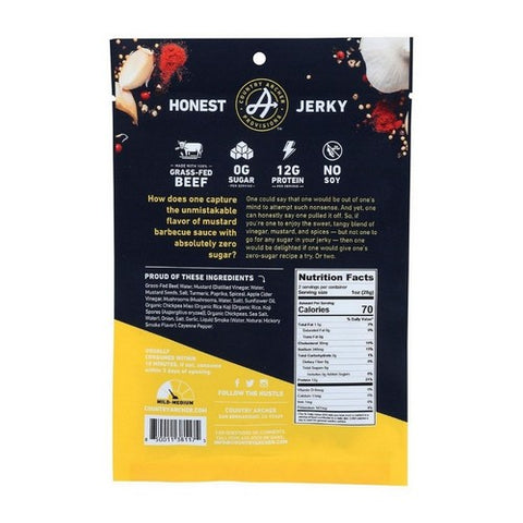 Country Archer, Jerky Beef Mstrd Bbq Ns, 2 Oz(Case Of 12)