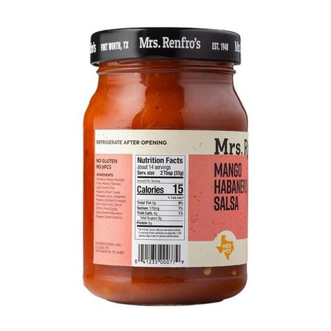 Mrs Renfro, Habanero Salsa Medium Hot Mango, 16 Oz(Case Of 6)