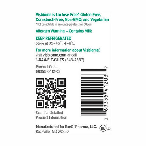 Visbiome, High Potency Probiotic, 112.5 Billion 60 Caps