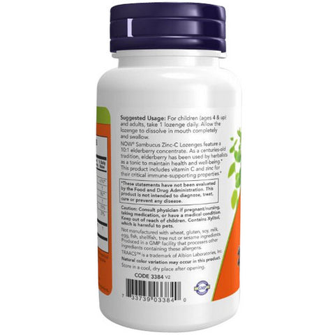 Now Foods, Sambucus Zinc-C, 60 Lozenges