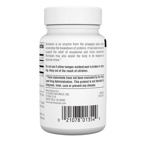 Source Naturals, Bromelain, 500 mg, 2000 GDU/G 60 Tabs